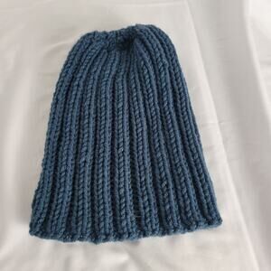 Knitted Cap Cuffless Dark Blue Beanie FREE SHIPPING